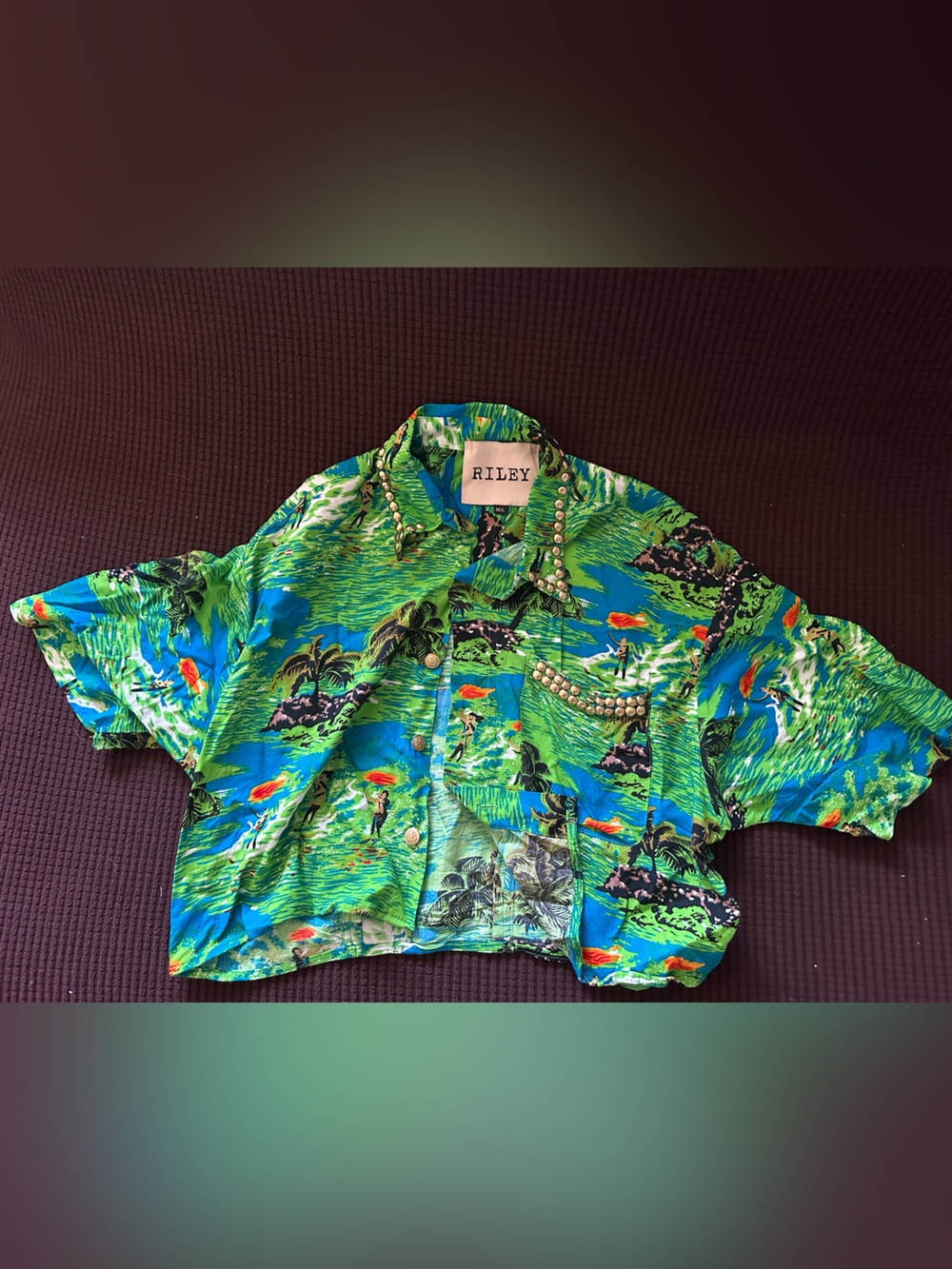 Riley Green & Blue Tropical Button-Up Shirt